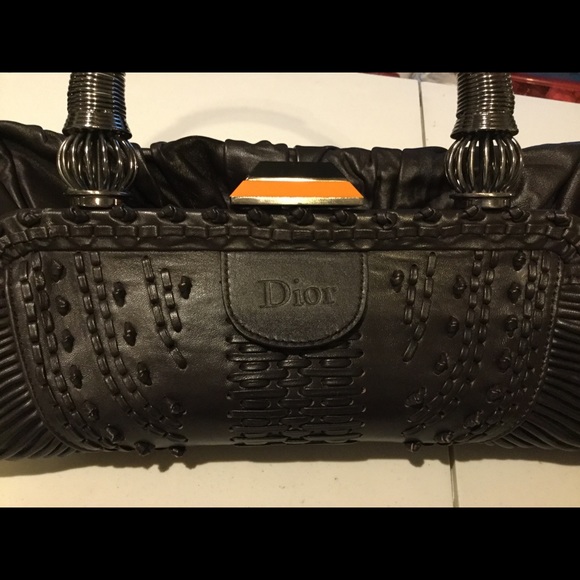Christian Dior Lambskin Leather Plisse BasketWoven